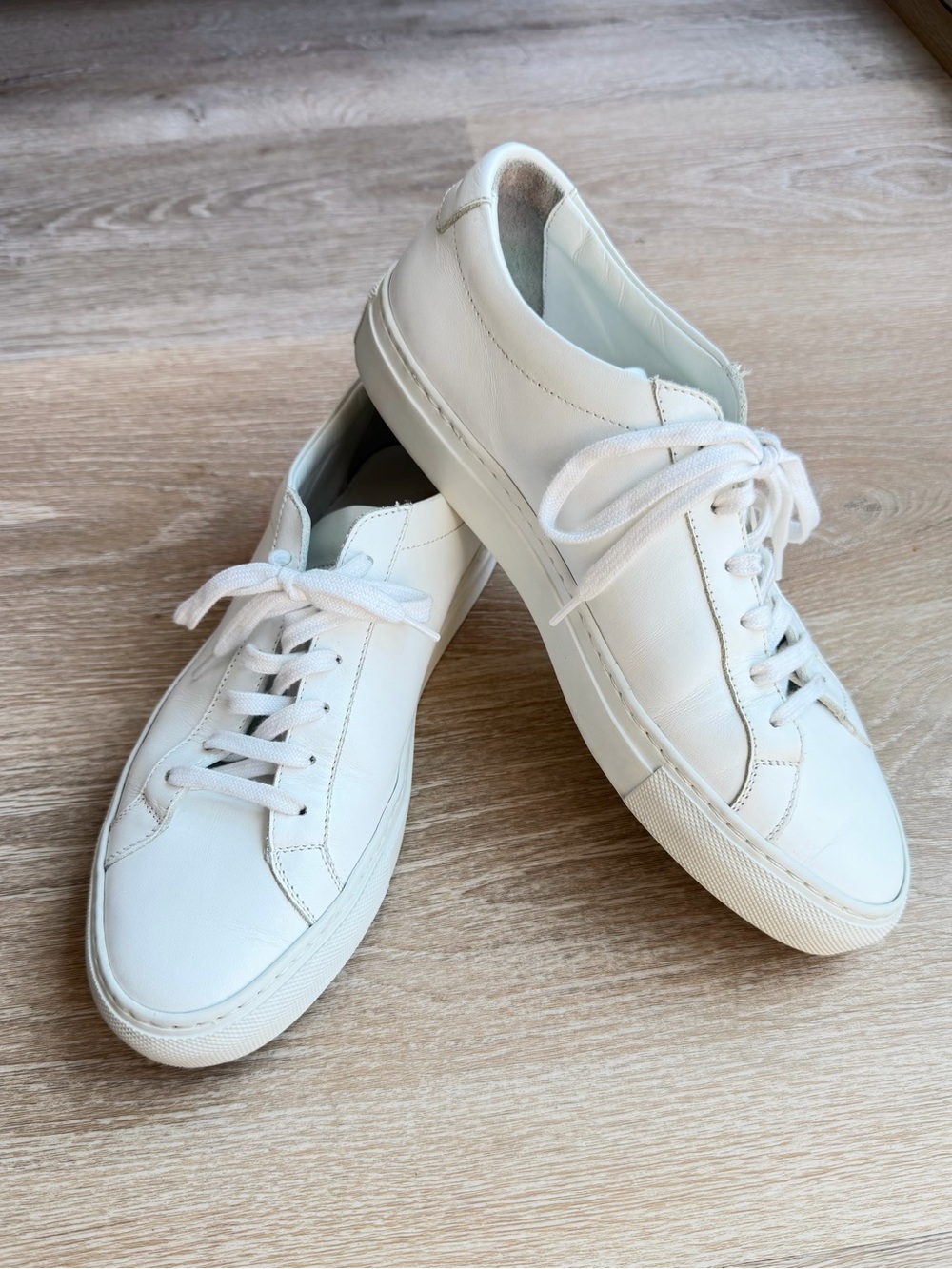 Women by Common Projects Achilles Low White Leather Sneakers